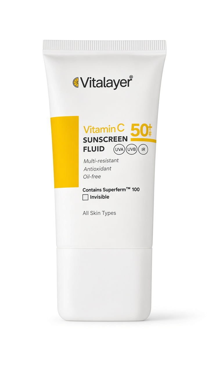 فلوئید ضدآفتاب ویتامین سی ویتالیر SPF50+ (بی‌رنگ / Invisible)